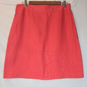 Lucy Pereda Coral Linen Skirt, Size 8